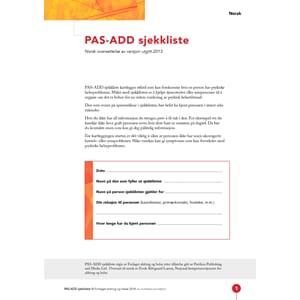 PAS- ADD sjekkliste - pakke a 20stk.